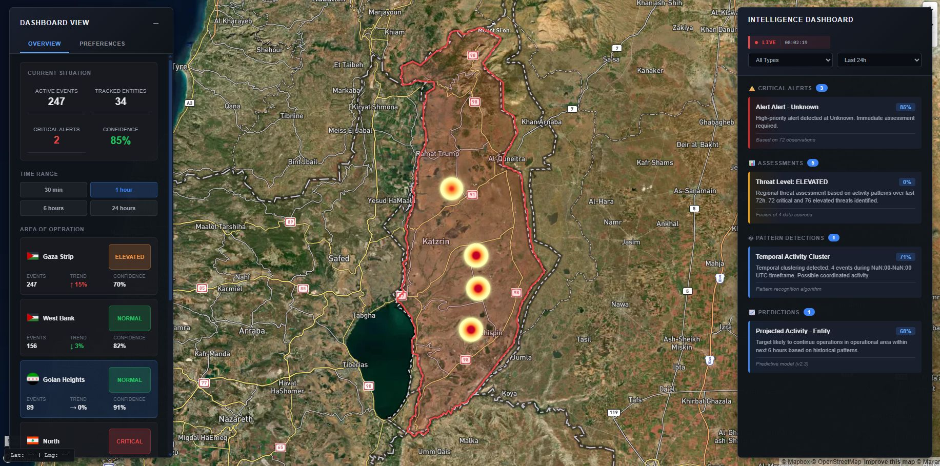 Real-time monitoring interface